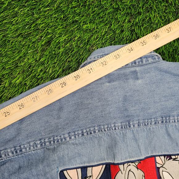 Vintage 1995 Bugs-Bunny Denim Shirt L/XL 23x30 Looney-Tunes - Picture 3 of 16